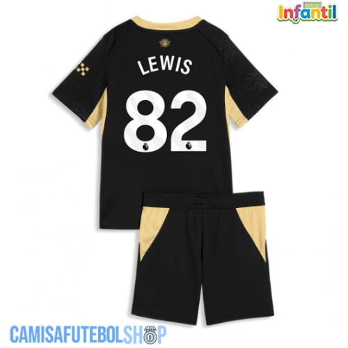 Camisa de time de futebol Manchester City Rico Lewis #82 Replicas 2º Equipamento Infantil 2026-27 Manga Curta (+ Calças curtas)